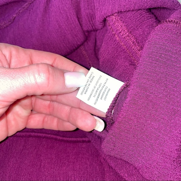 Eyeshadow jumpsuit romper Sleeveless One-Piece SZ M ruffle top wide leg purple - Picture 10 of 12